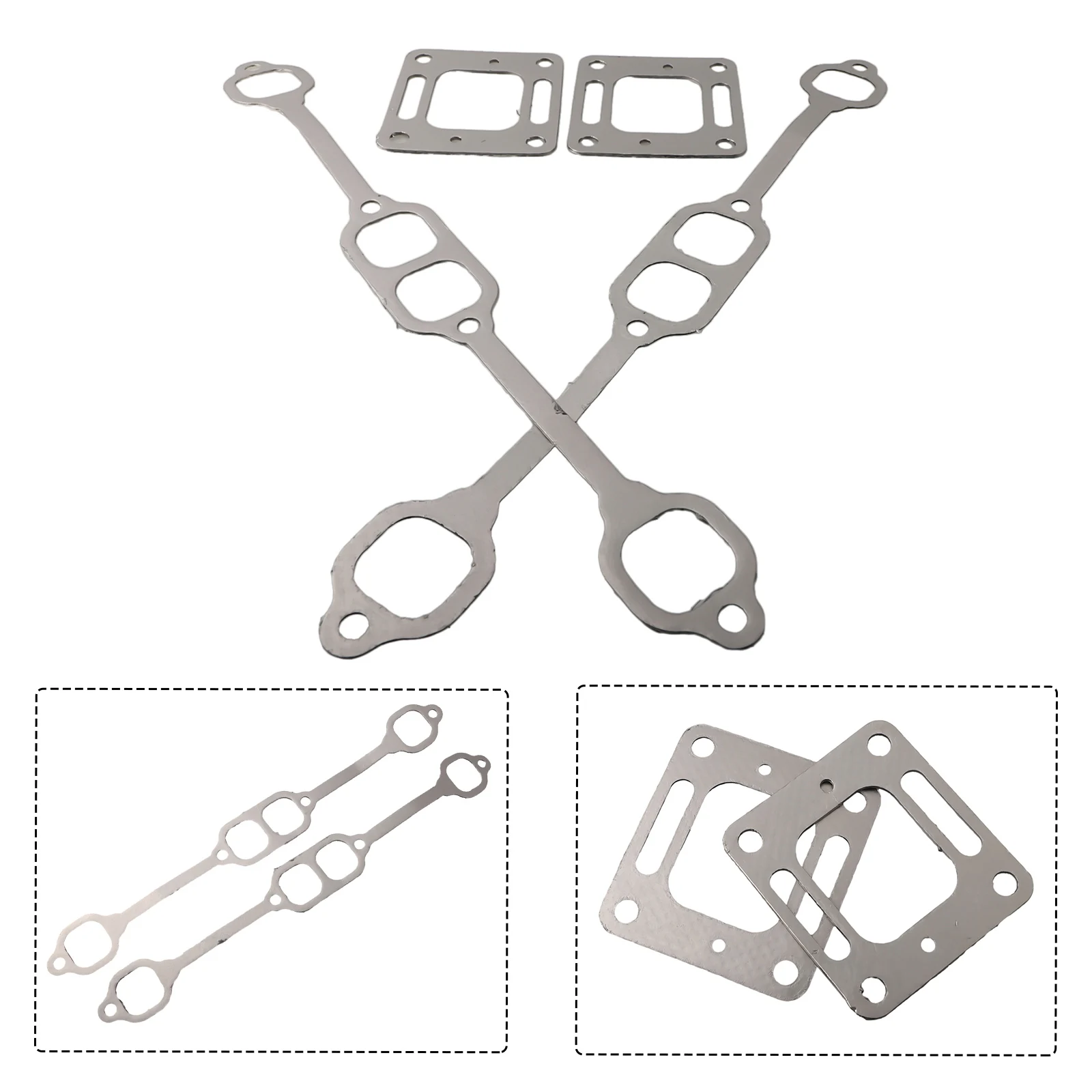 For 350 Mag Exhaust Riser Block 350 Mag Riser Gasket For Boat Engines 1980\'s To 2002 4pc Set Brand New High Quality Replacement