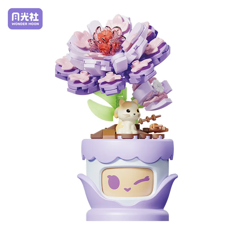 Bloques de construcción Emotion Blooms, decoración de escritorio con ramo de flores en miniatura, rompecabezas Compatible con LEGO para juegos creativos