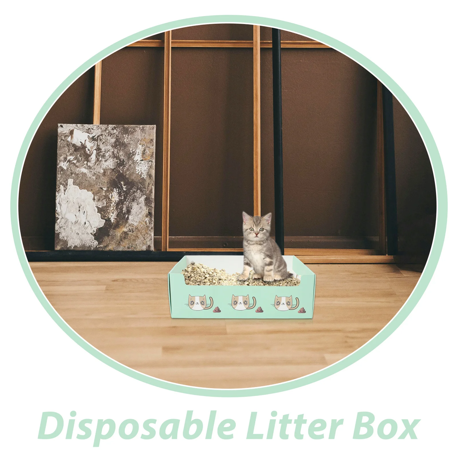 Disposable Cat Litter Box Foldable Portable Design High Sides For Cat Toilet Training Indoor Outdoor Use For Small Pets