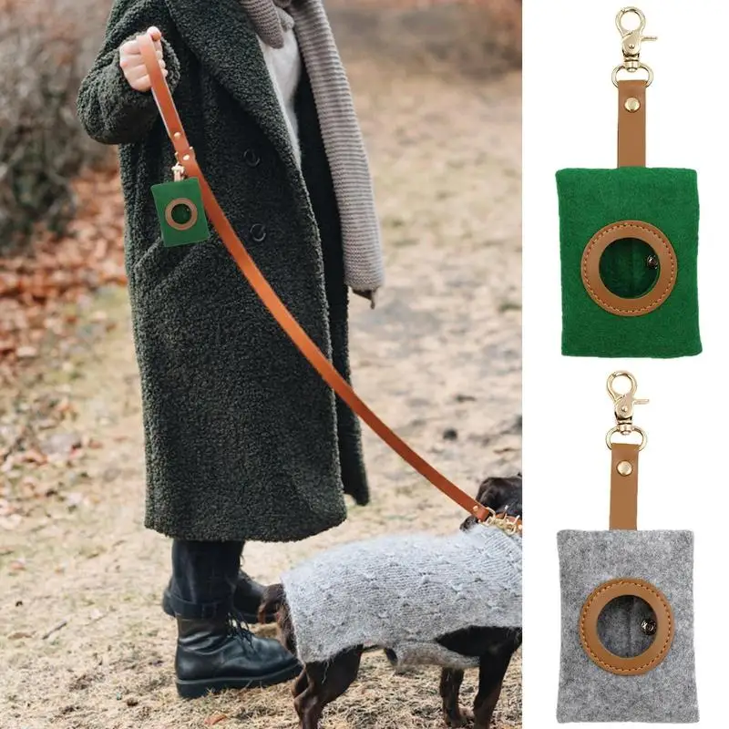 Felt Dog Bag Holder Waste Bag Dispenser Dog Bag Dispenser Dog Waste Bag Holder Waste Bag Dispenser Tear-Resistant Felt Bag For