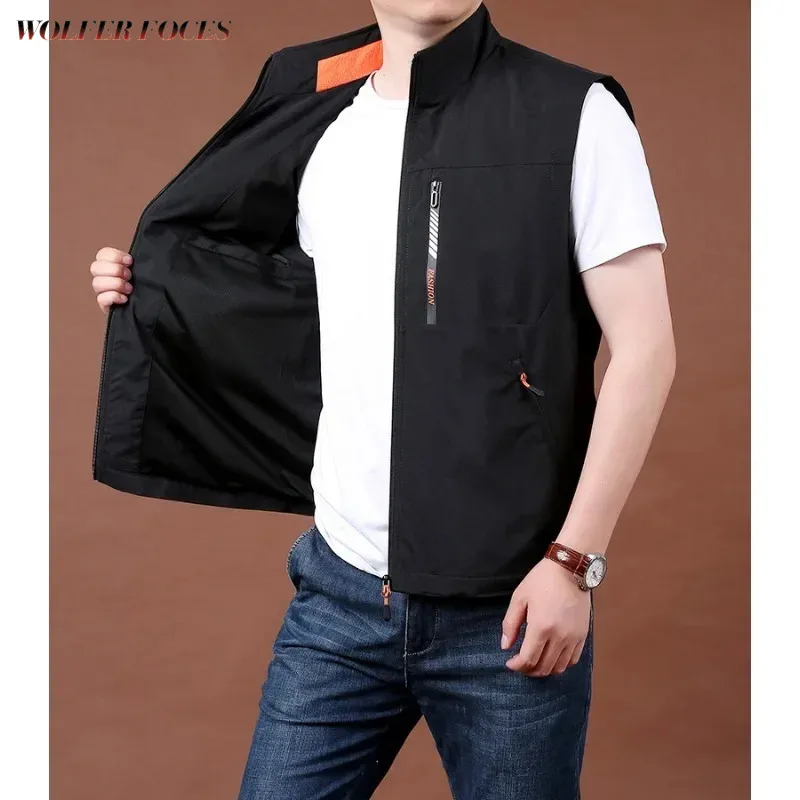 

Motorcyclist Multipocket Vest Windbreaker Man Work Men Plus Men's Clothing Free Shipping Size Outerwear Mountaineering Hunting