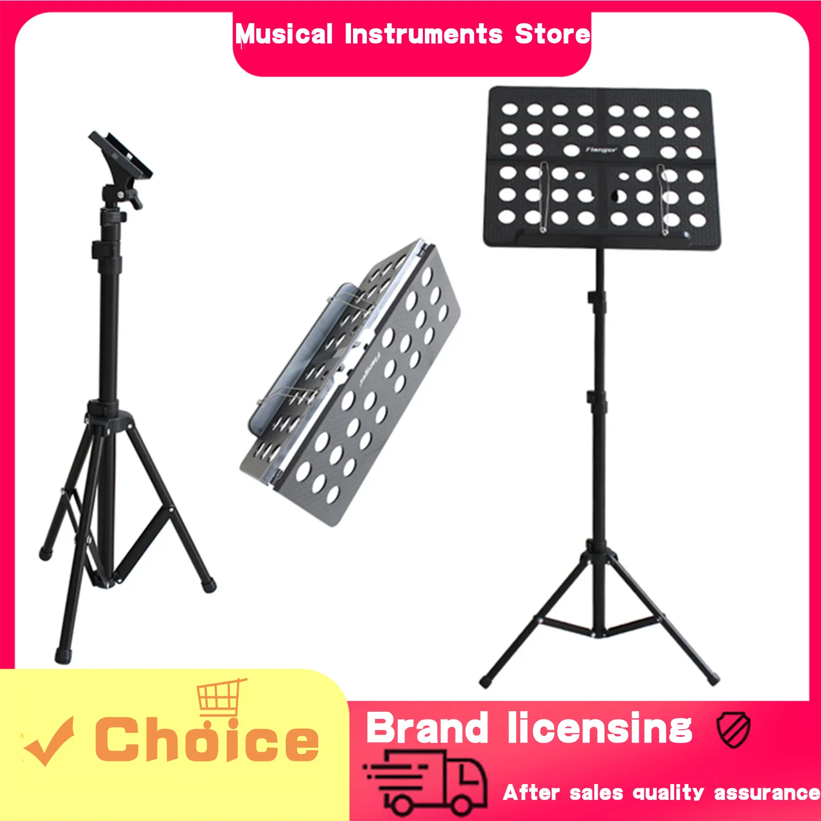 Flanger FL-05R Collapsible Metal Sheet Music Score Tripod Stand Lightweight Music Stand RetractableMusic Stand for Guitar Violin