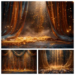 Black Golden Glitter Curtain Photography Background Kids Family Birthday Party Maternity Portrait Decor Backdrop Photo Studio