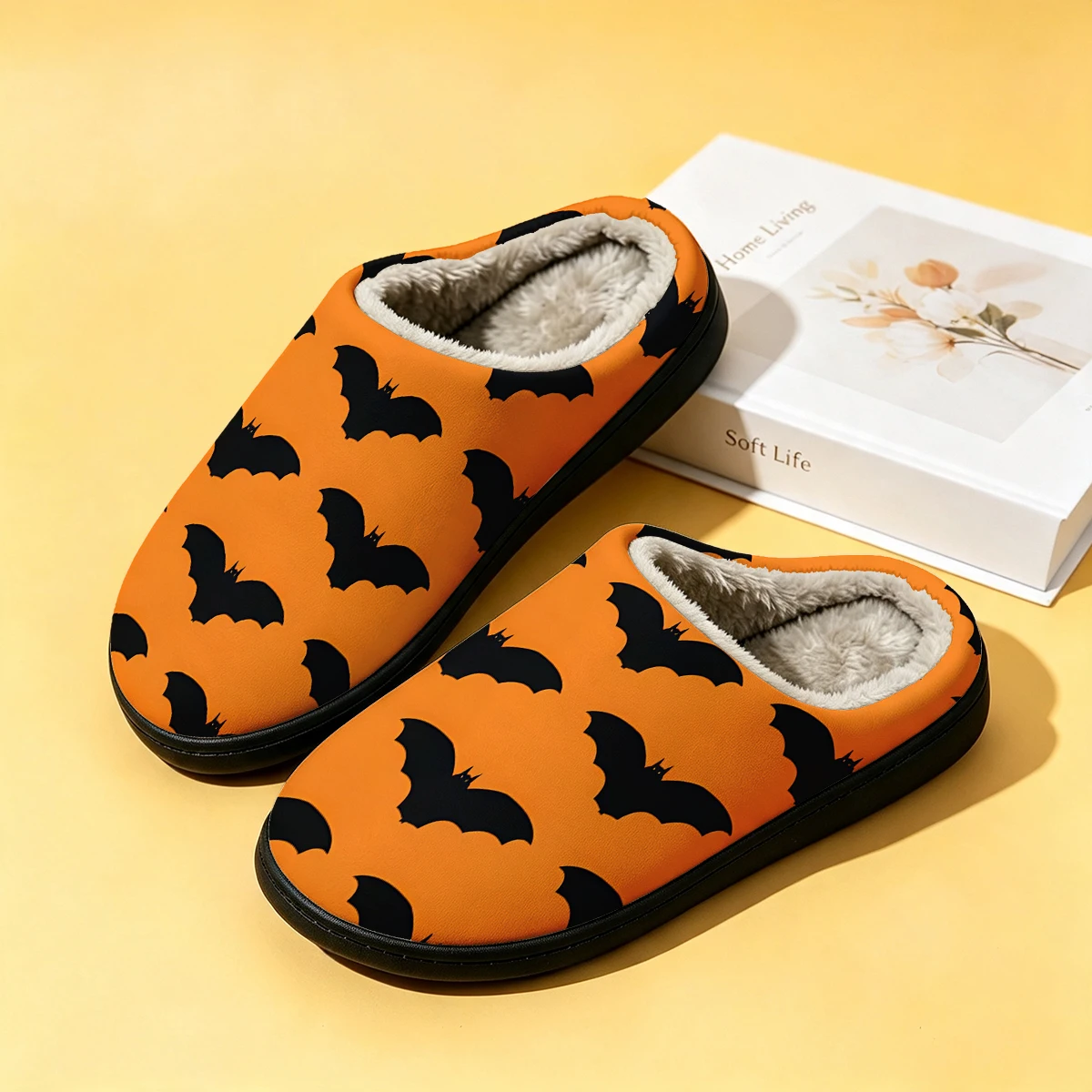 Men Shoes High - Orange Bat Grid Women's Winter High-End