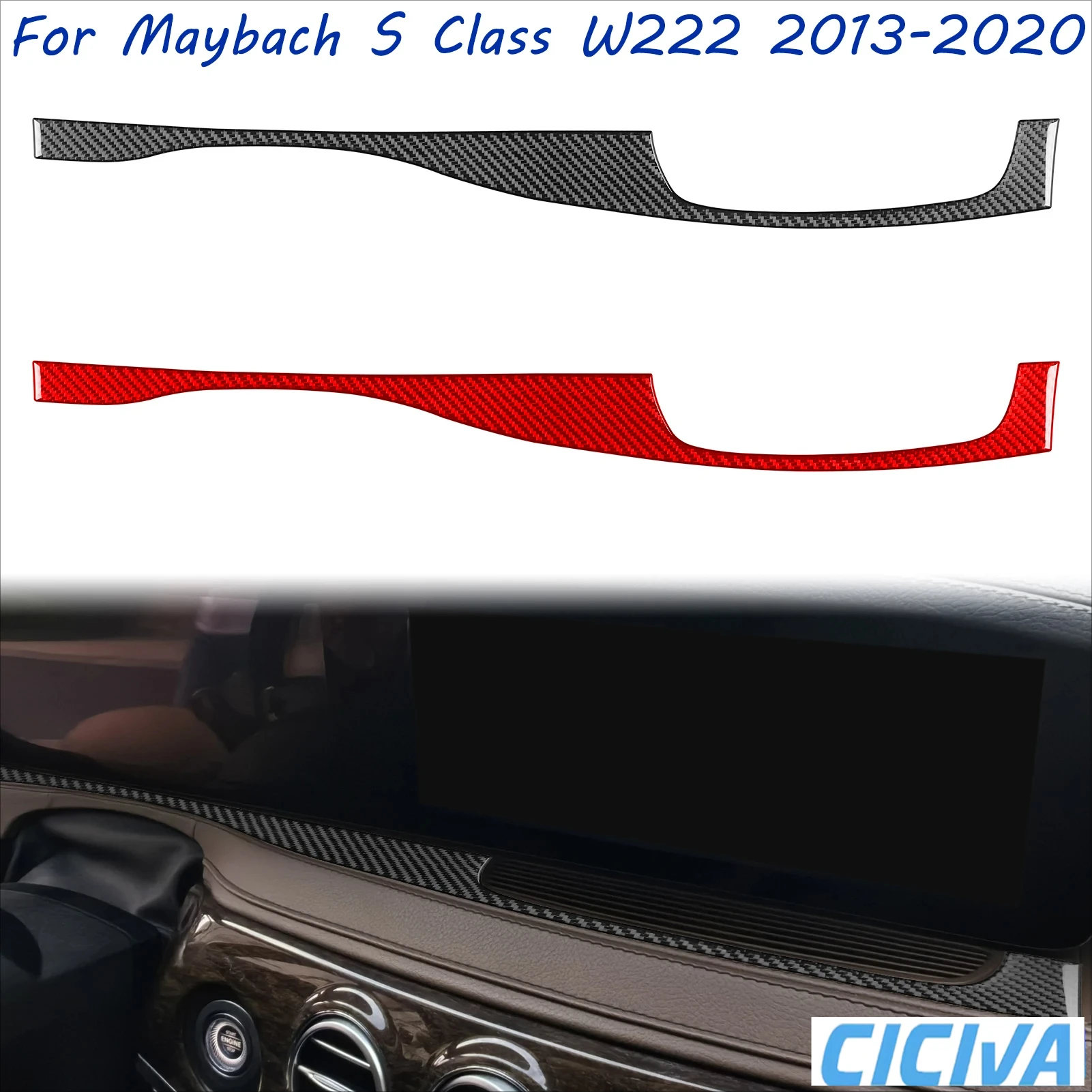 

For Mercedes Benz Maybach S Class W222 2013-2020 Dashboard Navigation Screen Carbon Fiber Cover Sticker Interior Car Accessories