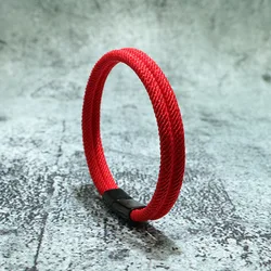 Minimalist Handmade Red Rope Magnetic Bracelet Charms Stainless Steel Mens Braclets For Male Wristband Thread Jewelry Homme