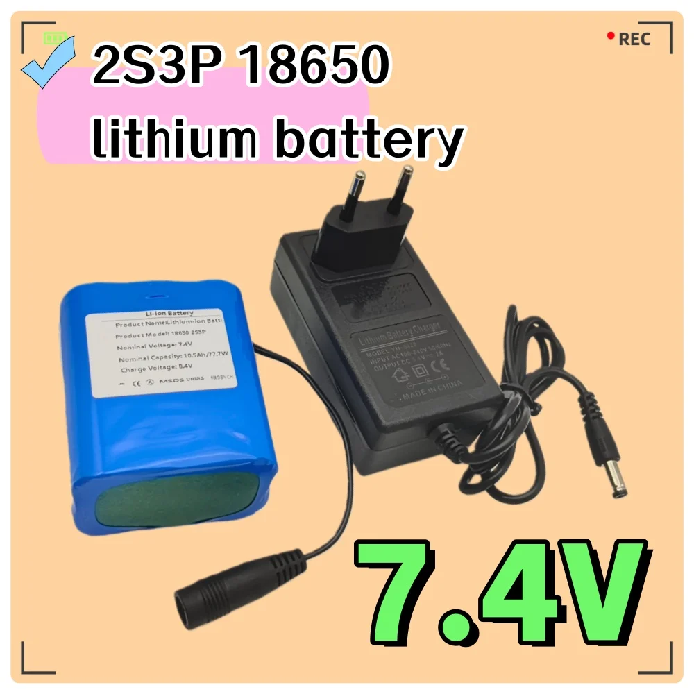 

2S3P 7.4V 10.5Ah 18650 Lithium-Ion Battery Pack with LED Light Bluetooth Speaker for Fishing Emergency DIY Portable Power Suppl