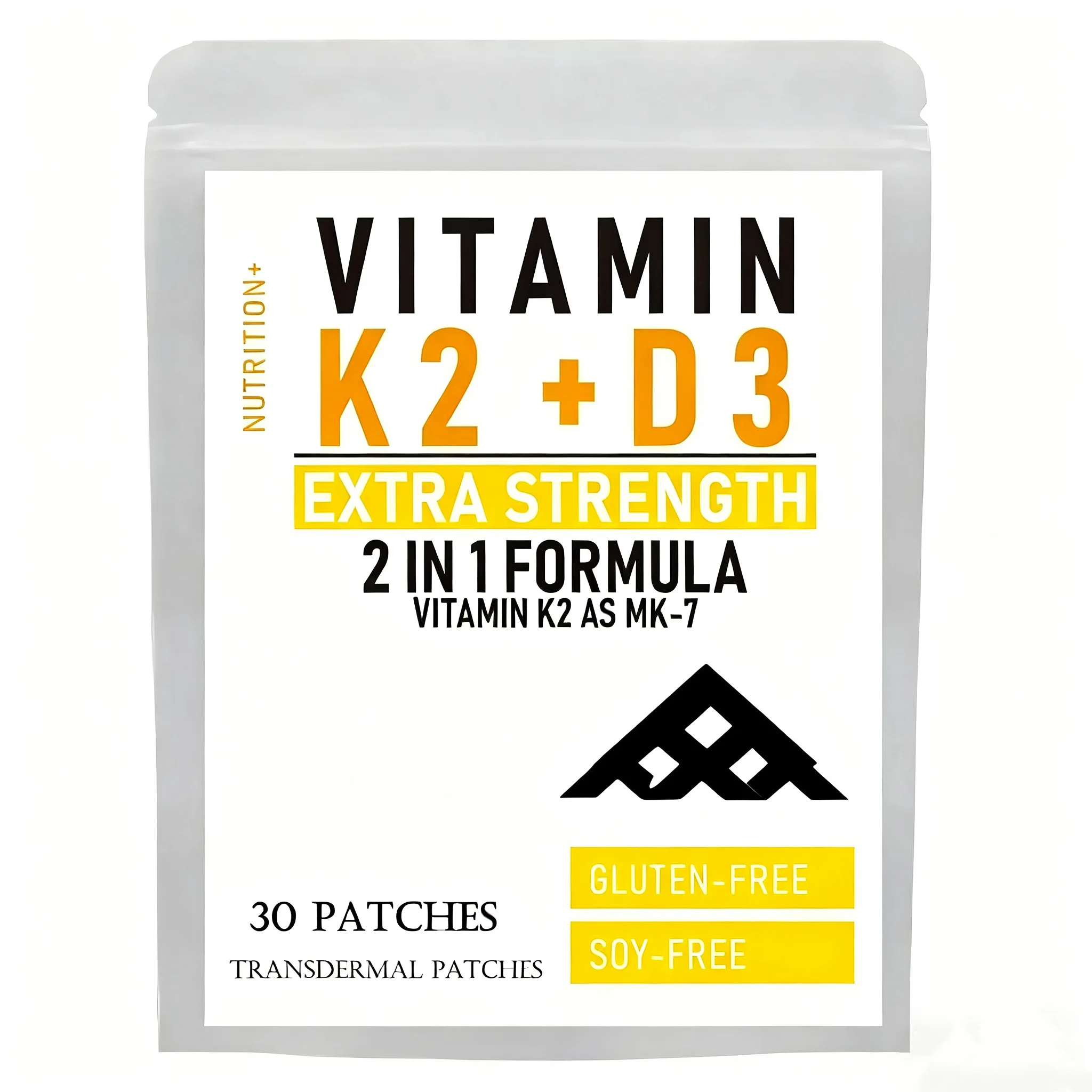 30 Patches Vitamin K2 with D3 Patches Contains Vitamin D & K Complex Premium Biotin & Folic Acid Transdermal Patch