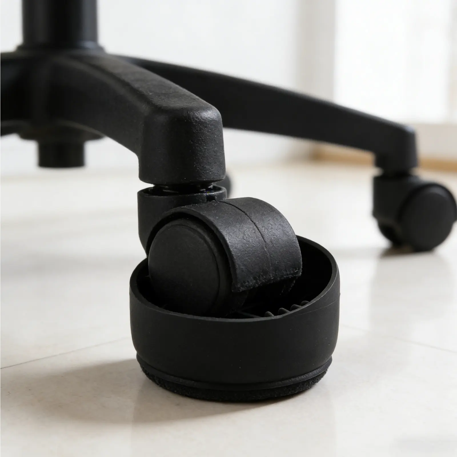 5Pcs Office Chair Caster Sleeves Felt Pad Chair Covers with Anti-Slip Cups Floor Protector Pads for Hardwood Carpet Sofa Leg