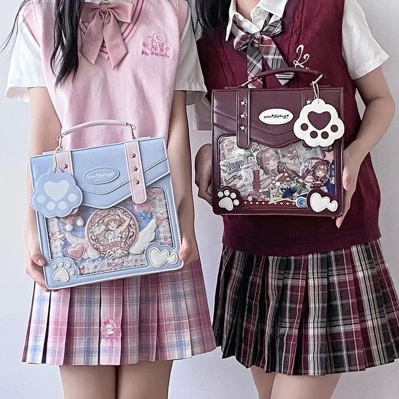 

Back To School Everyday Y2K Backpacks Versatile Transparent Crossbody Bag Anime Badge Itabag Students Back Bear Governor New