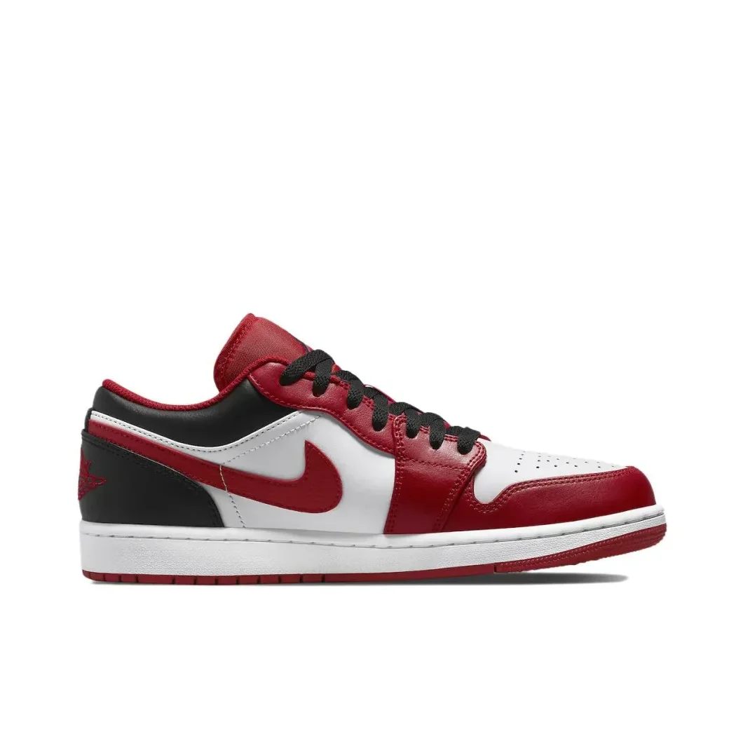 Nike New Air Jordan 1 Low Men's basketball shoes Cushioned comfort casual shoes Trendy Classic Sneakers breathable Red&Black