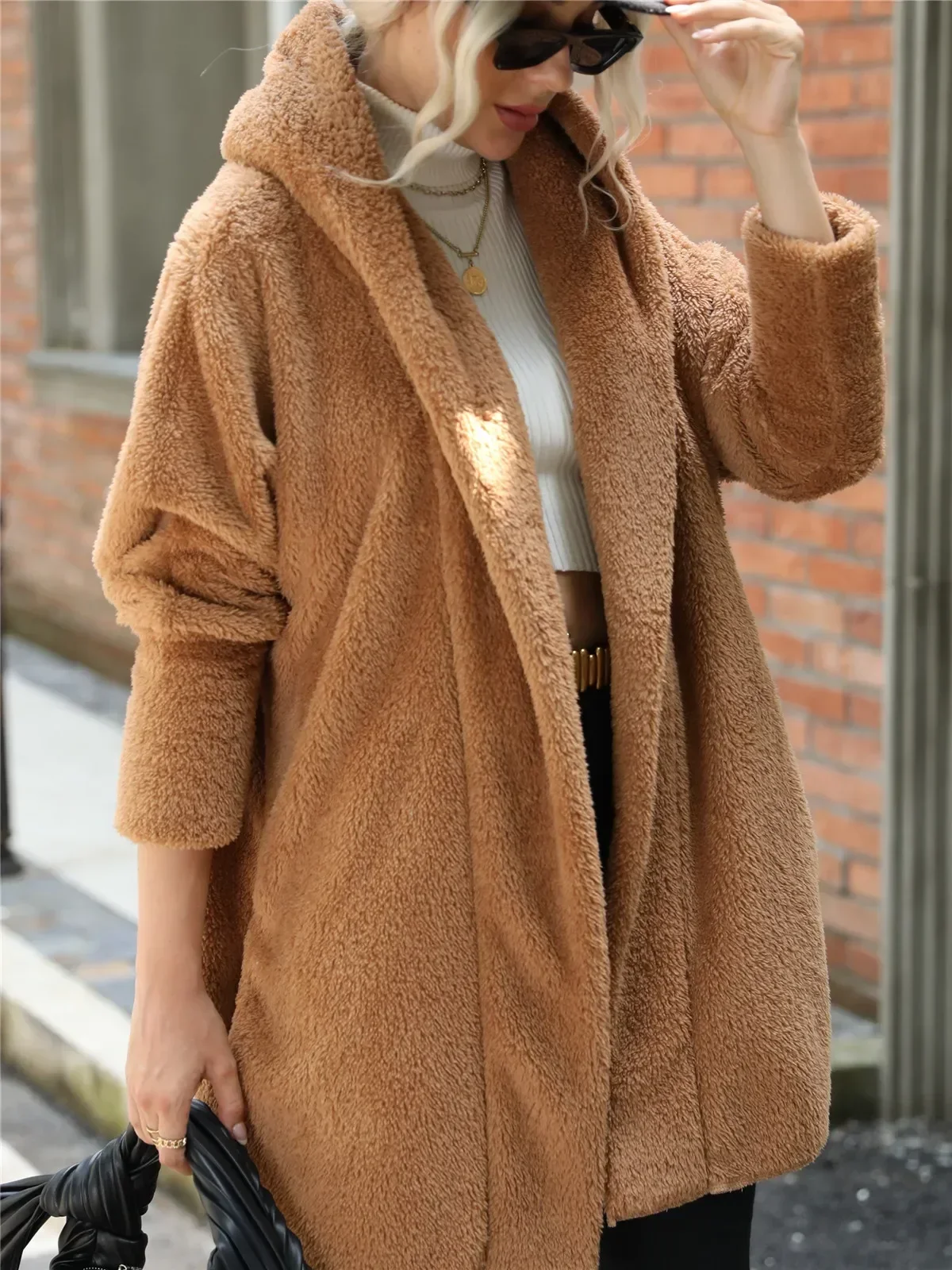 

Women's Winter Coat for Women Warm Cardigan Jackets Bubble Velvet Clothing Brown Red Purple Autumn Outerwear Woman Clothes