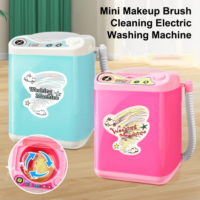 Mini soffio per cipria Spugna per bambini Lavaggio elettrico Strumenti per il trucco in plastica Macchina per la pulizia Detergente Polvere a doppio uso asciutta e bagnata