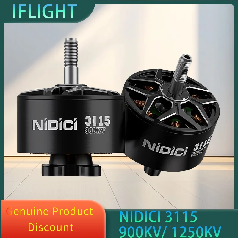 

iFlight NIDICI 3115 900KV/ 1250KV Brushless Motor 5mm Shaft Compatible 8-9-10inch Propeller for RC FPV Drone