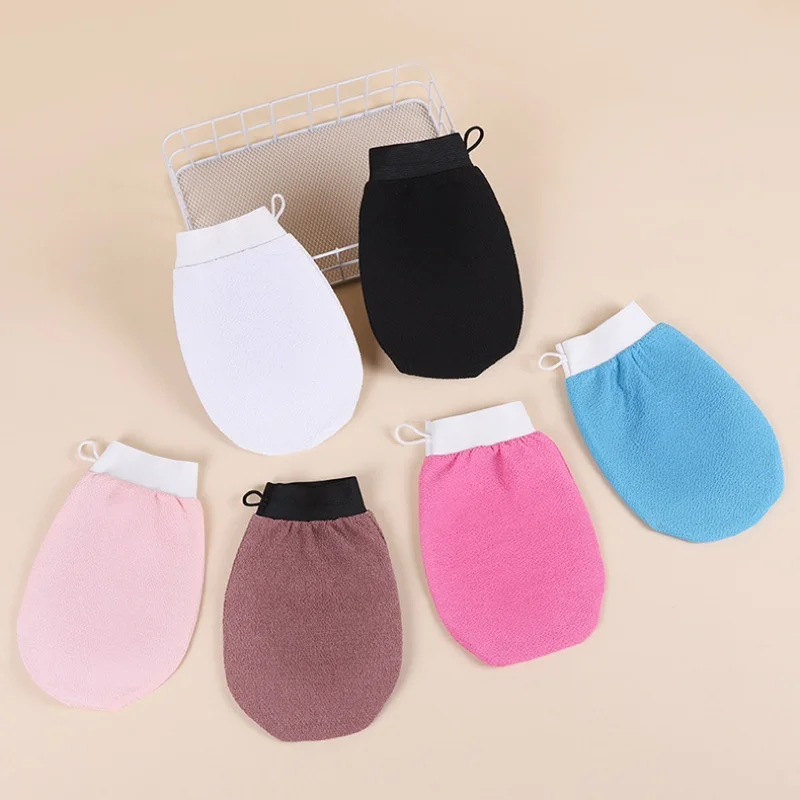 1 шт. двусторонние перчатки для ванны, скраб для чистки тела, отшелушивающее полотенце для душа, скруббер для спины, средство для удаления омертвевшей кожи, массажные инструменты для купания