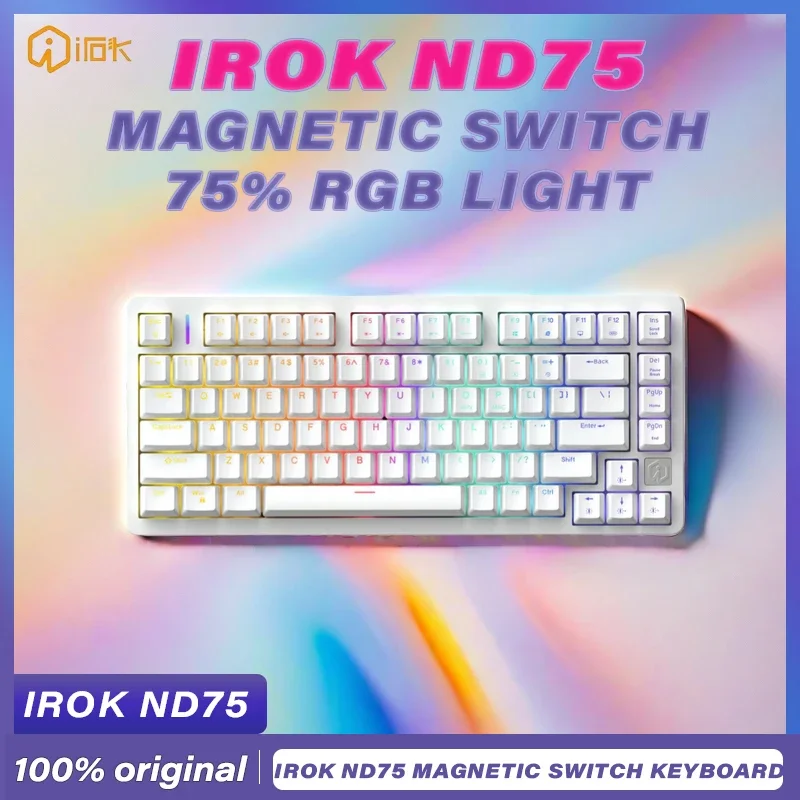 

Irok Nd75 Magnetic Switch Gaming keyboard 81keys wired mechanical keyboard hot swap 8000hz RGB light 75% pc accessories Gift