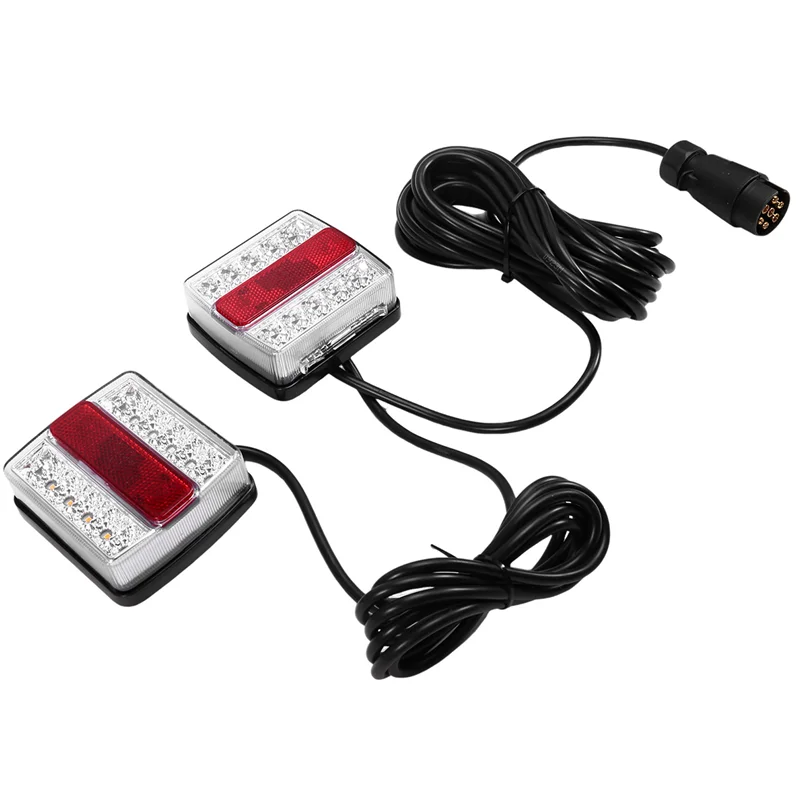 

New Arrival 1 Set 12V Rear Combination LED Towing Trailer Tail Light 7 Pin Universal Brake Stop License Number Plate Lamp