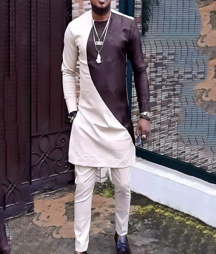 Promotion Summer New Dashiki African Men\'s Clothing Printed Kaftans Sports Pants 2-Piece Slim Fit Casual Ball Youth Men\'s Suit