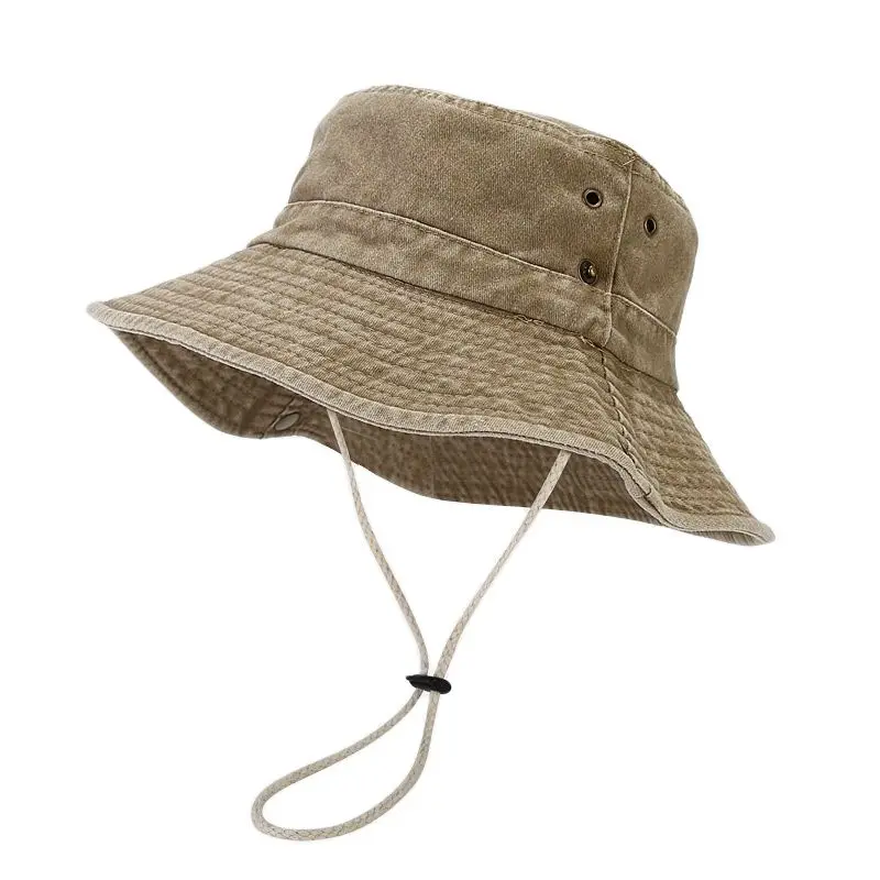 Sombrero de cubo de ala ancha grande para hombre, gorra de vaquero para pesca al aire libre, senderismo, playa, malla transpirable, Anti UV, verano,