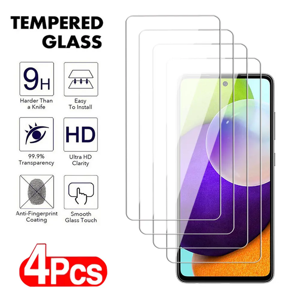 4Pcs Scren Protector For Samsung Galaxy A41 A42 A51 A52 A53 A54 A55 A71 A72 A73 Tempered For Samsung S10E Note10 Lite glass Film