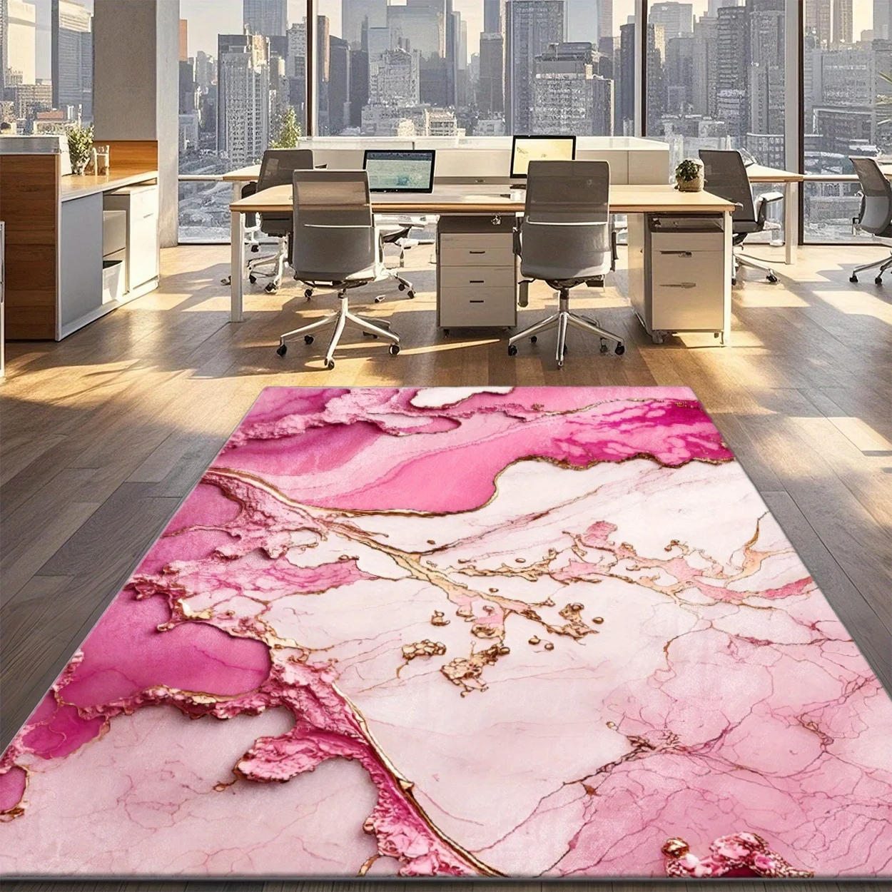 Clean Geometric Tunnel Design Washable Rug Durable Stain Resistant Mat For High Traffic Entryway Hallway Use