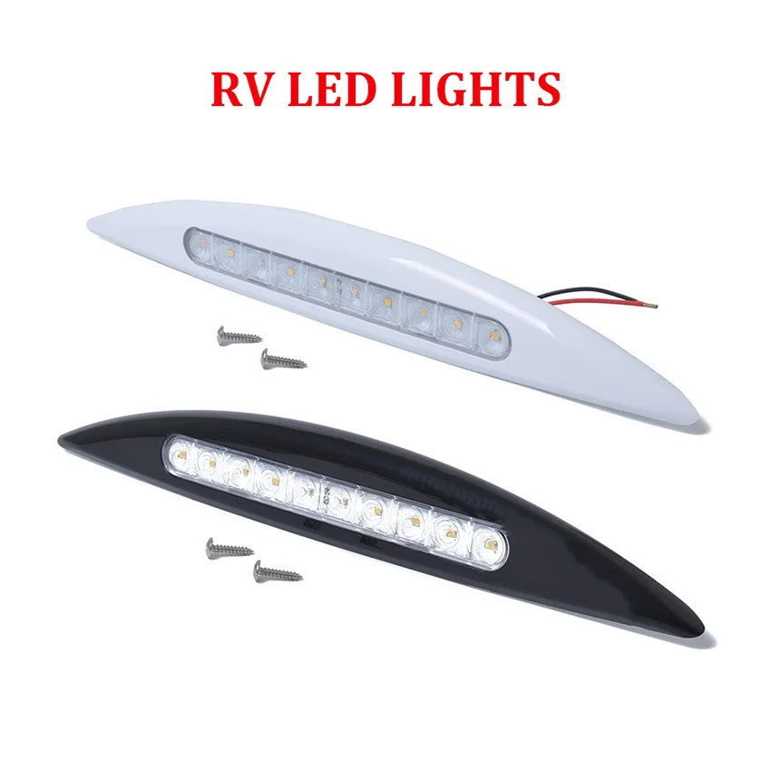 

RV Фары 12V LED Тентовый фонарь для крыльца Кемпера, дома на колесах, Внутренние настенные светильники, Световой бар, Караван-трейлер, Наружная лампа, Белый/черный