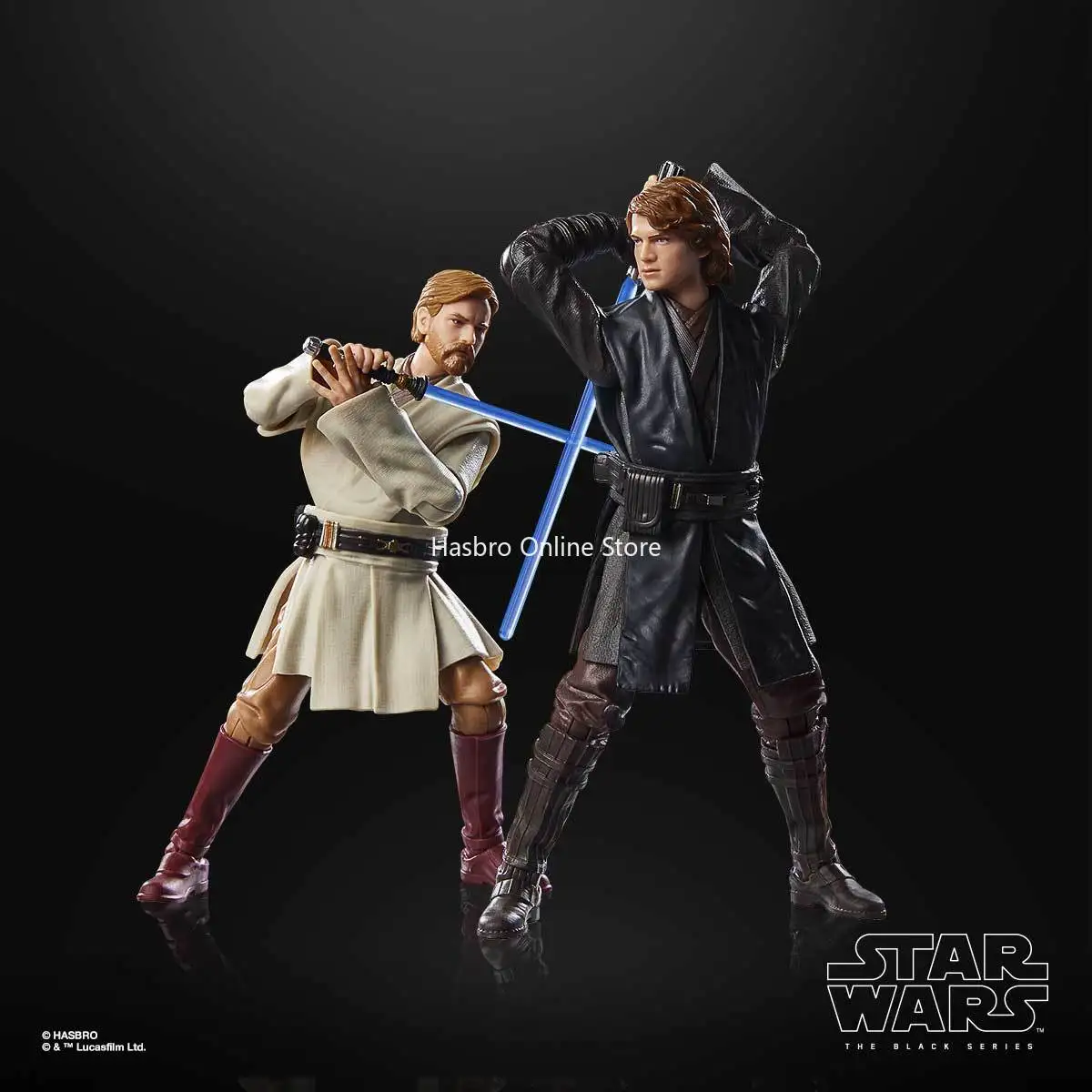 Hasbro STAR WARS: la serie negra ANAKIN SKYWALKER y OBI-WAN KENOBI, paquete de 2 figuras de acción de juguete para regalo de cumpleaños G1305