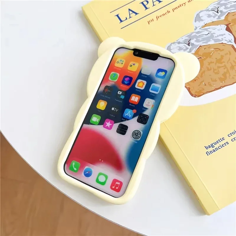 Cute Cartoon Rilakkuma Bear Phone Case for IPhone 16 15 14 13 12Pro Max plus Shockproof Silicone  Soft High Quality back Cover