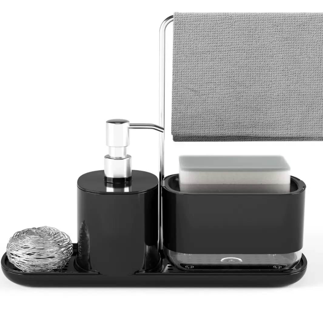 

Набор дозаторов для кухонного мыла с держателем для мыла, дозатором для мыла для рук, кухонный органайзер для хранения, кухонный дозатор