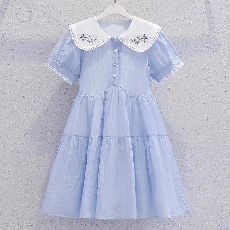

Girls' Summer Princess Dress 2026 New, Fashion Casual Gown for Big Kids Breathable Daily Wear