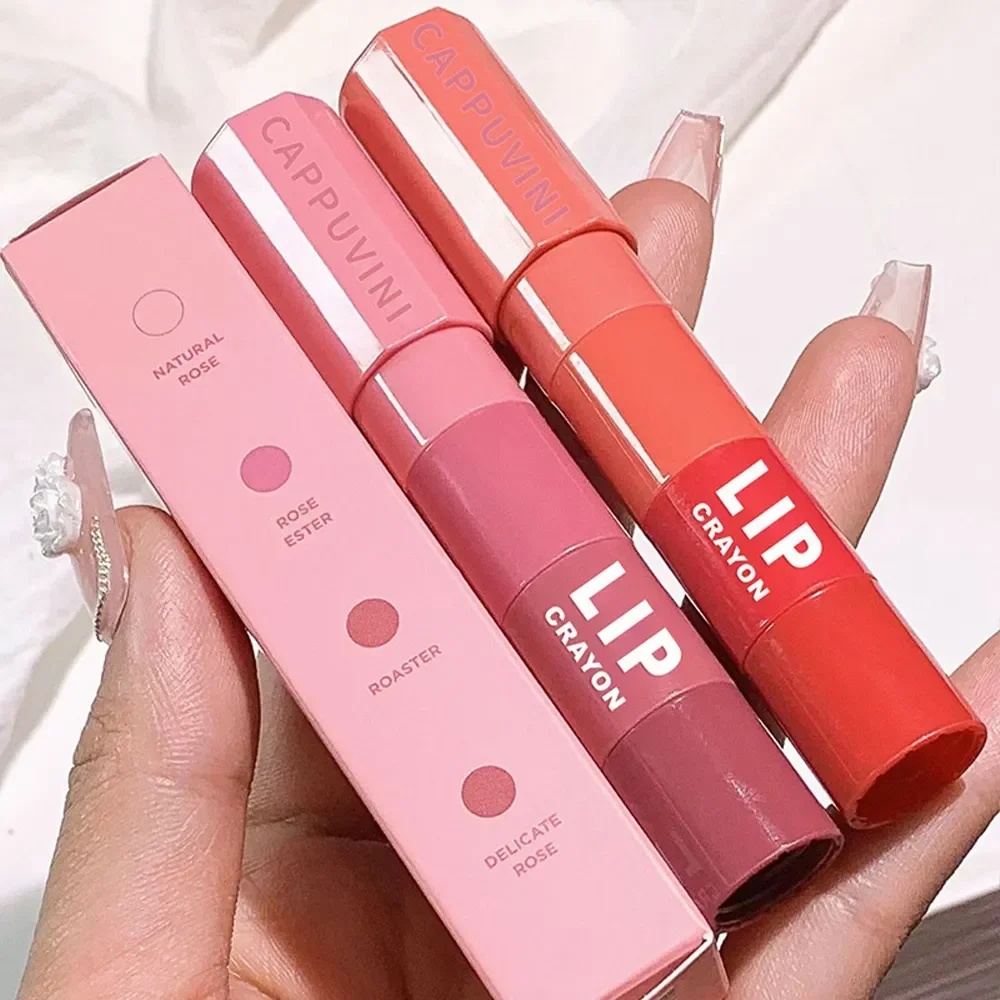 Lápiz labial de 4 colores en 1, lápiz labial mate, Nude, rosa, rojo, delineador de labios, largo, resistente al agua, lápiz labial de crayón, Kit de cosméticos de maquillaje