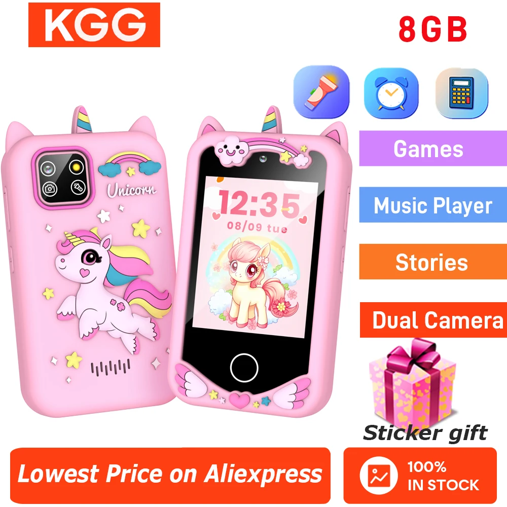 8GB Kids Smart Phone Video Music Player 28 Games 20 Stories Mini Toy Phone Camera Learning Educational Toys Children Gifts