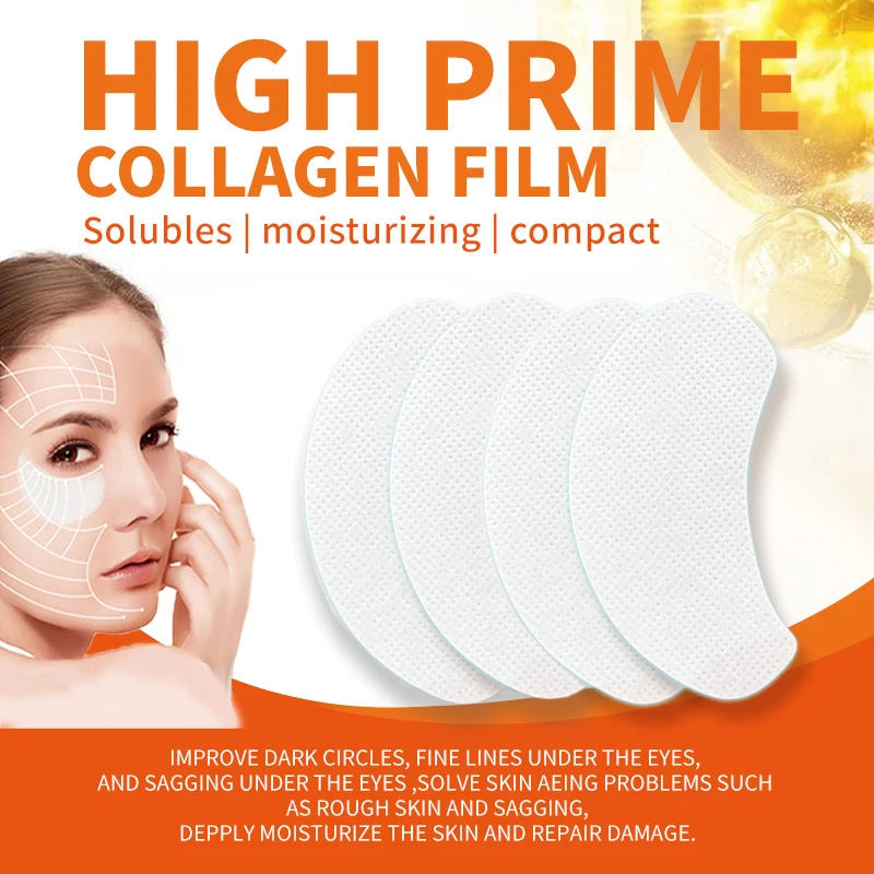 Collagen Soluble Film Eye Zone Mask Vitamin Patches Hyaluronic Acid Moisturizing Firming Face Dark Circles Skin Care Beauty Tool