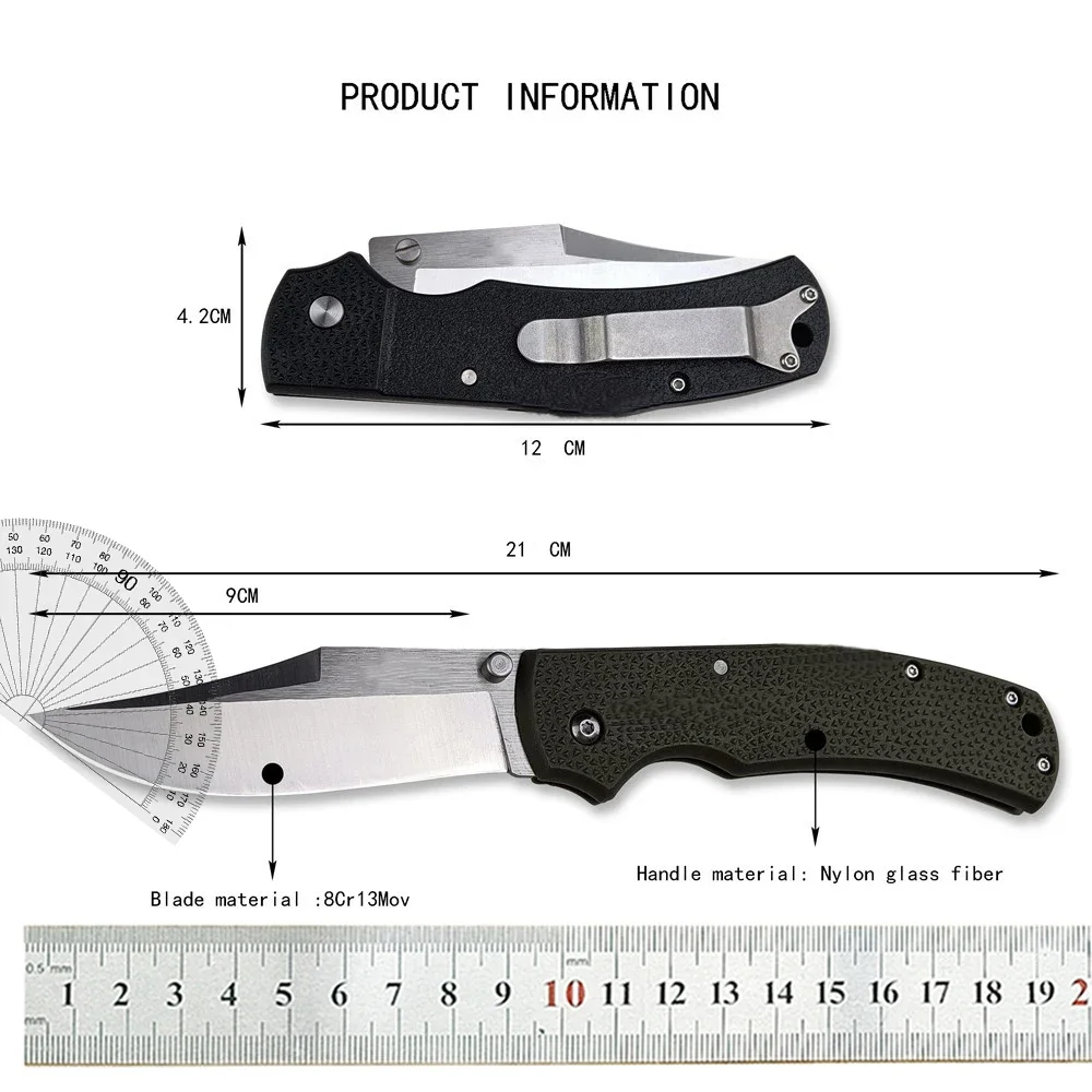 Outdoor Cold DOUBLE Hunter Folding Knife 8Cr13Mov Blade Nylon Glass Fibre Handles Multifunction EDC Tactical Camping Tools