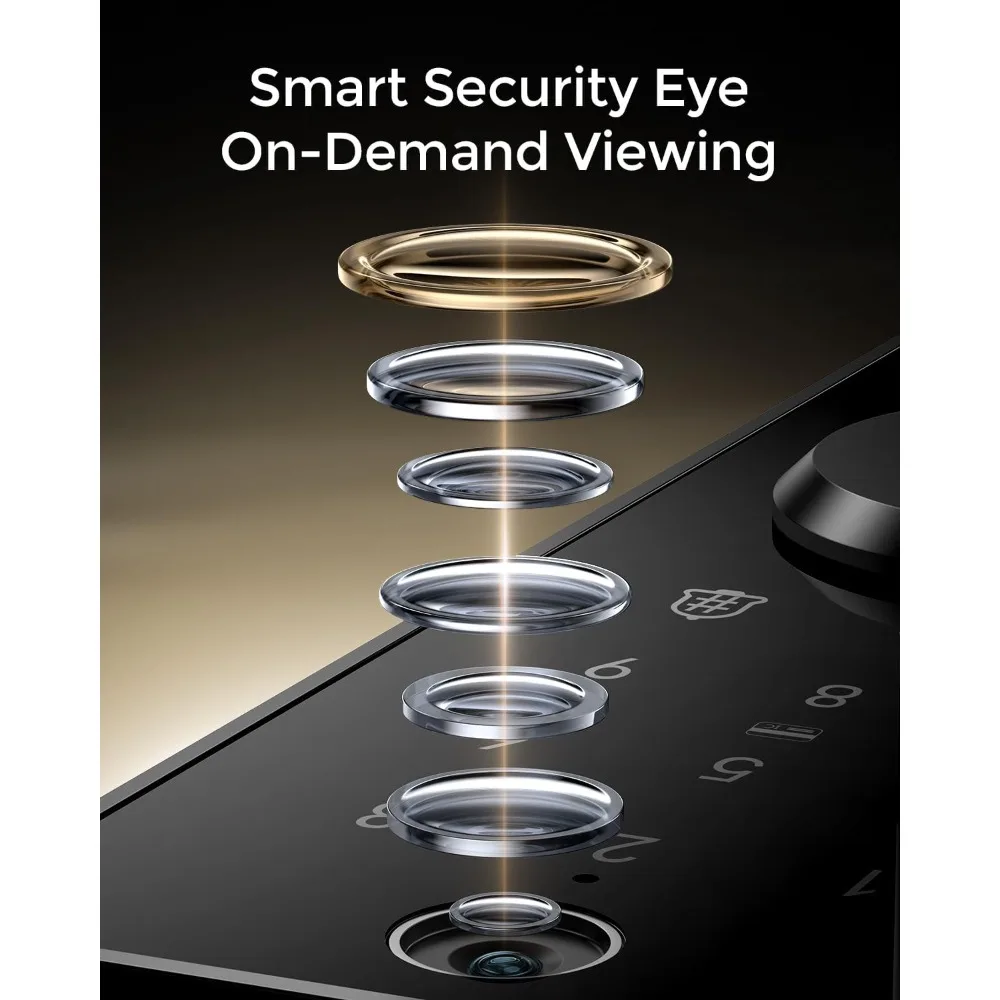 Bloqueio inteligente de vídeo WiFi com câmera e alça - entrada sem chave 6 em 1 (impressão digital/aplicativo/teclado/FOB/chave/câmera), WiFi integrado, 2 vias