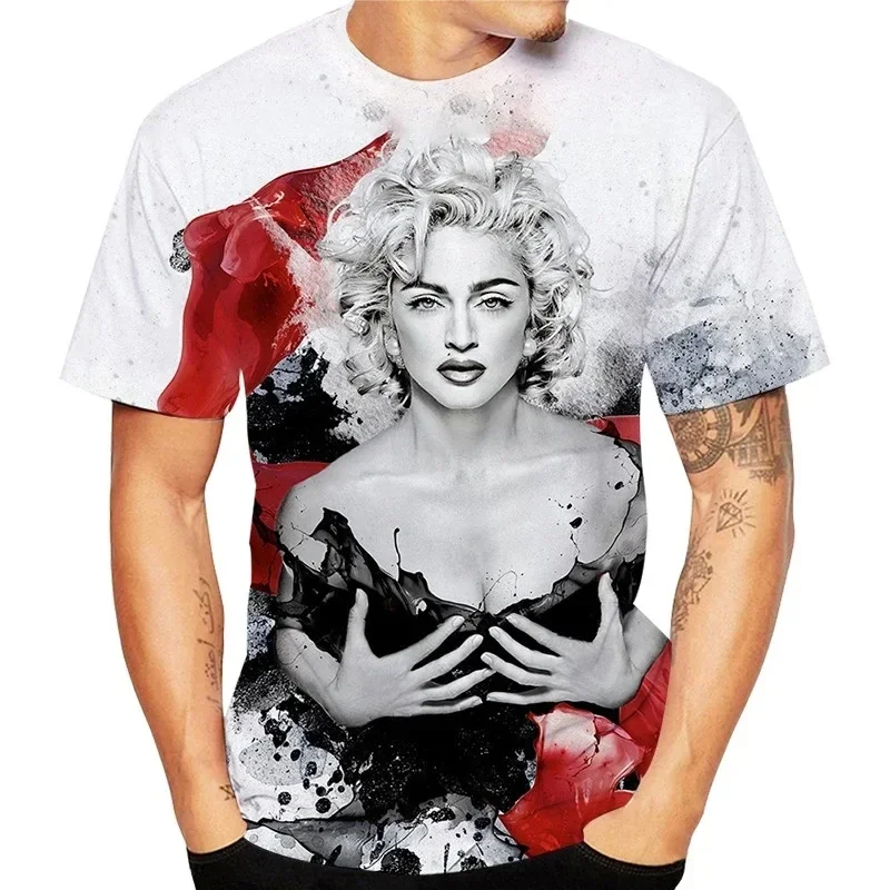 Summer New Madonna Print T-Shirt 3D Sexy Girl Pattern Men/Women Short Sleeve Tee Shirt Fashion