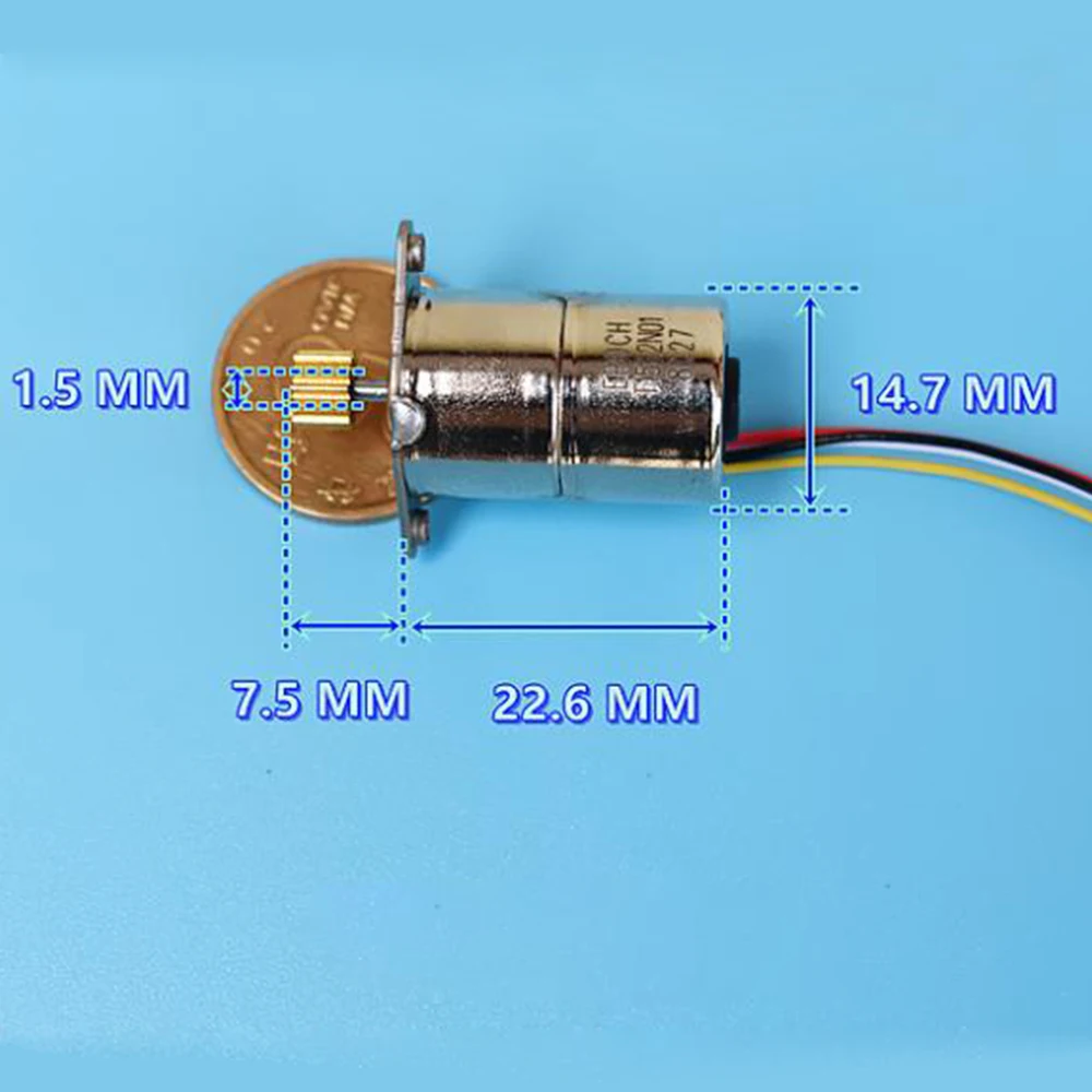 2-phase 4-wire Stepper Motor Micro 15mm Stepper Motor Extended Type Motor Large Torque 18 Degrees Step Angle for Car Accessories