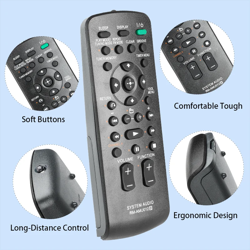 RM-AMU012 Remote Control Compatible With Sony Audio System LBT-DJ2I HCD-DJ2I SS-WG2I SS-DJ2I SA-WG2I ReplaceR7 KDL55XBR8 KDL46XB