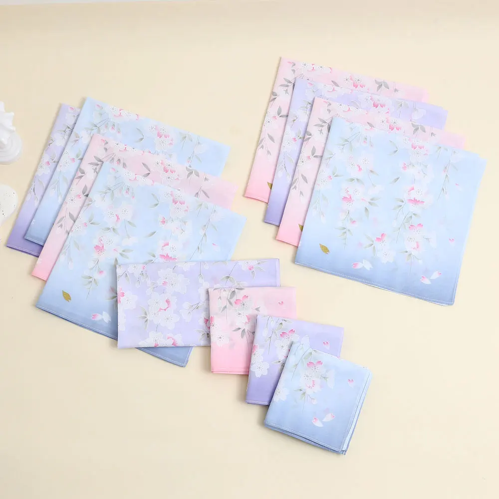 3 Pack of Pure Cotton Women's Handkerchiefs, Elegant Flower Handkerchiefs, Absorbent Sweat Towels, Wedding Bride and Mother Souvenirs, Decorative Towels