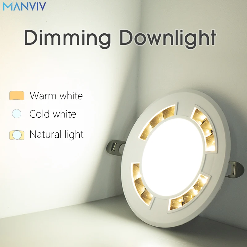 

MANVIV Recessed Ceiling Led Spot 110V 220V Dimmable Led Downlight 9W 13W 18W 24W Spot Light Ceiling for Living room Restaurant