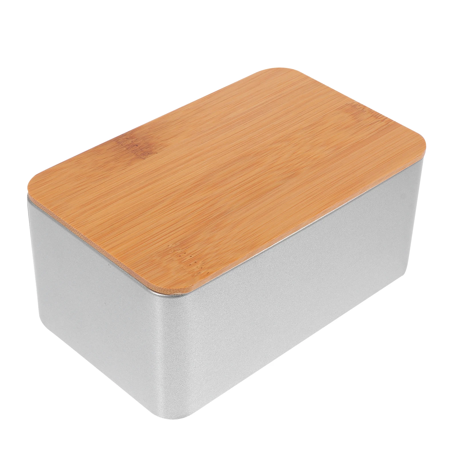 

Bamboo Lid Tin Cans Storage Containers for Tea Grains Snacks C ies Boxes Packaging Gifts Square Sealed Cans Dry Food