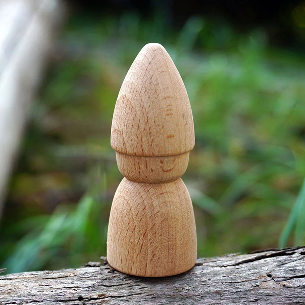 

6 pcs Peg Unfinished Craft For Diy Drawing Graffiti Wooden Graffiti Creative Gifts Wooden Pegs