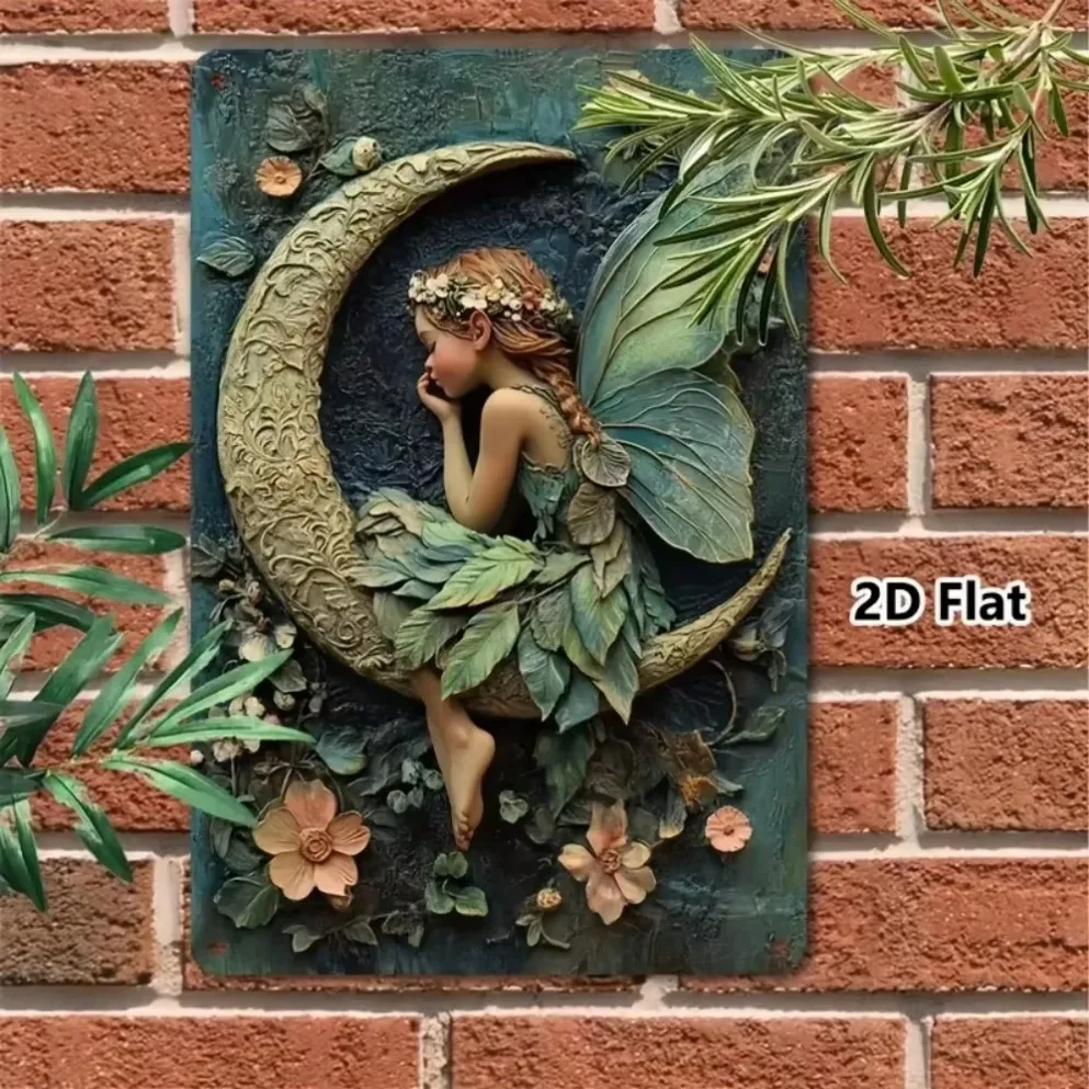 "Fairy Thema Tin Platen – Retro Fantasy Wall Art |   Betoverend decor voor huizen, bars, cafés en dromerige ruimtes"