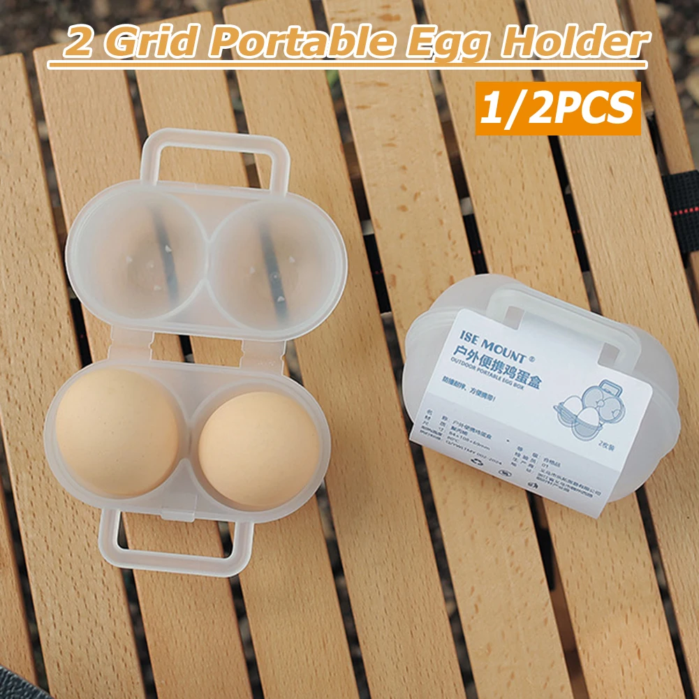 Caja organizadora de huevos portátil, 1/2 piezas, 2 rejillas, antivibración, multifuncional, para acampar y Picnic