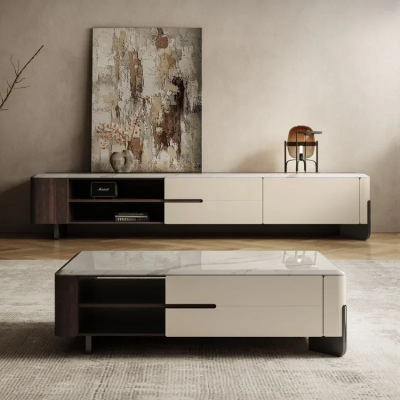 حامل تلفاز خشبي، خزانة تلفزيون، أثاث حديث، غرفة المعيشة، وحدة منزلية فاخرة، طاولة بقاعدة تدعم المهد #2