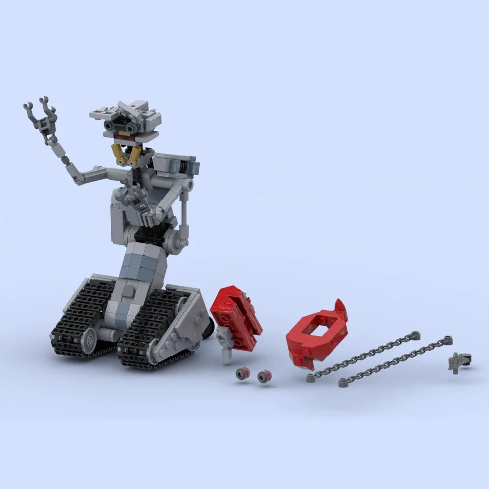 MOC-Ensemble de décennie s de Construction pour Enfants, Armes de Film, Robot Iron The Shorted-Circuits, Johnnile 5 Mecha, Briques Précieuses, Jouets Cadeaux