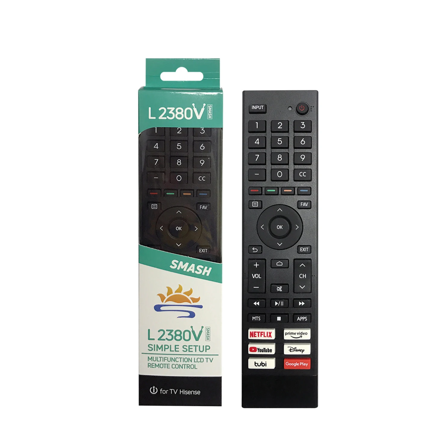 Replace Remote Control for Hisense Smart TV ERF3I80H ERF3G80H ERF3J80H ERF3A80 ERF3H80H ERF3B80H ERF3W80H ERF3L80H ERF3Y80H