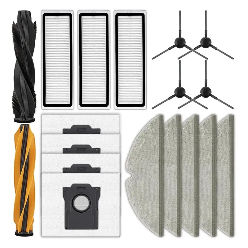 A29R Main Brush, Side Brush, Hepa Filter, Dust Bag, Mop Cloth- Replacement Accessories For Dreame D20 Pro Plus