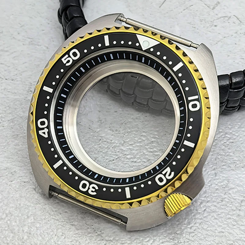 44MM Silver Mod 6105 6309 Turtle Abalone Case For 7S26 NH35 NH36 4R NH38 Movement 28.5MM Dial Sapphire Glass NH35 Case Replace