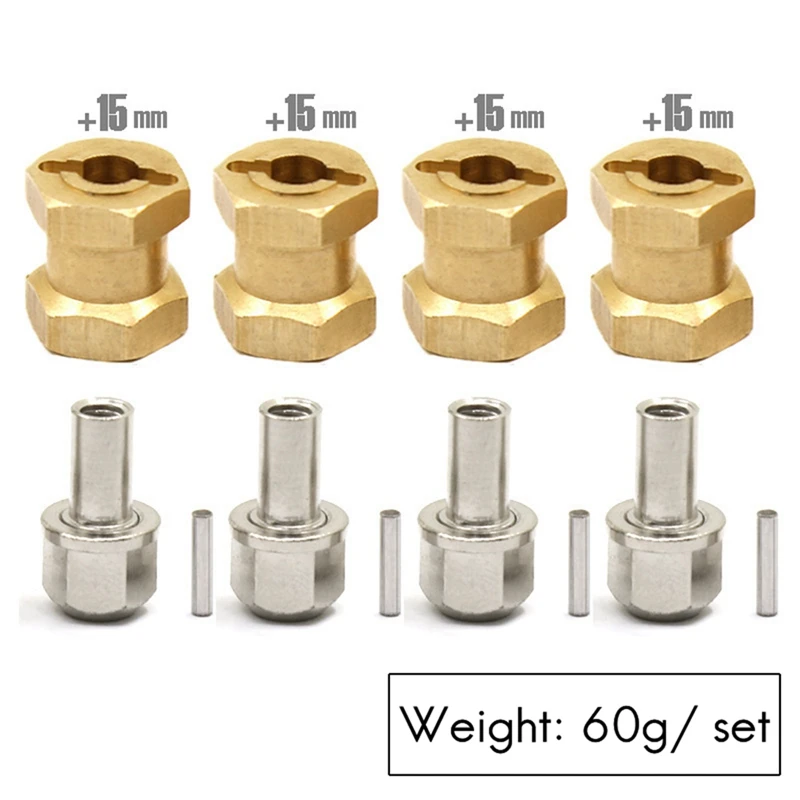 For CC01 SCX10 1/10 Climbing Car Brass Hexagon Lengthening And Widening Coupler